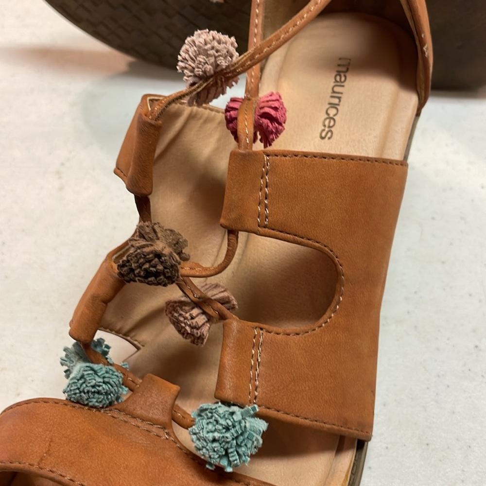Maurice’s Ember Women's Tan Sandals with Colorful Accents - Picture 6 of 10